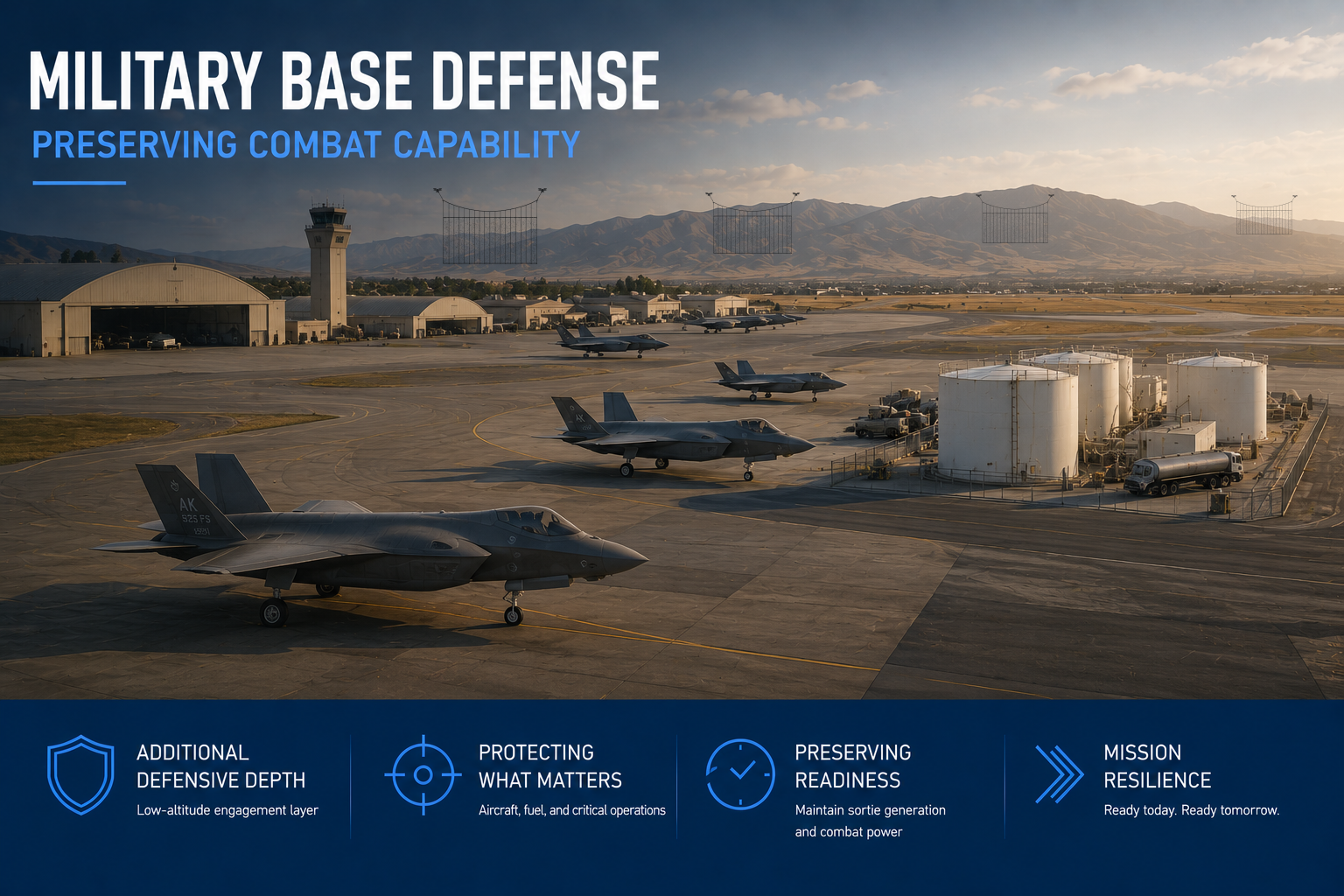 Military Base Defense concept graphic